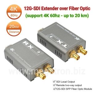 12G-SDI Extender via Fiber Optic (FO) - Up to 20km - support 4K 60Hz