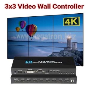 3x3 Video Wall Controller - support resolusi 4K (input: HDMI & DVI)