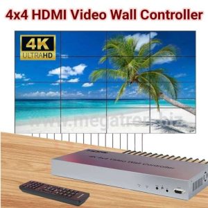 4K 4x4 HDMI Video Wall Controller - untuk menggabungkan 16 TV jadi satu tampilan besar