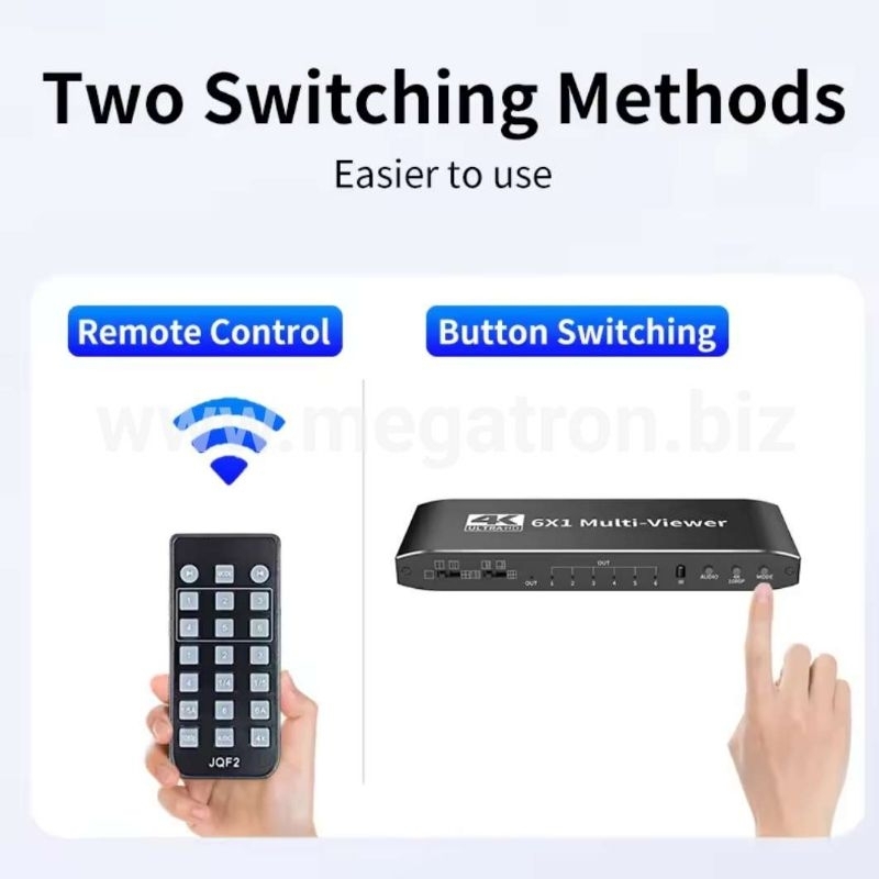 4K HDMI 6x1 Multiviewer - Pembagi Layar menjadi 6 (multi mode)