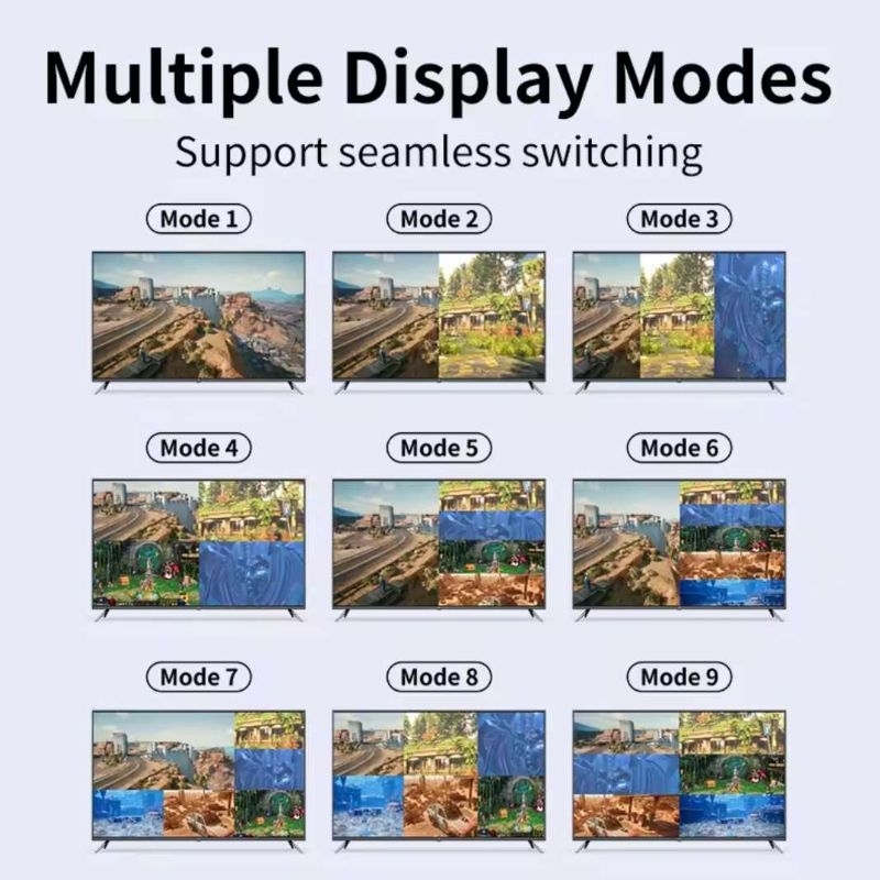 4K HDMI 6x1 Multiviewer - Pembagi Layar menjadi 6 (multi mode)