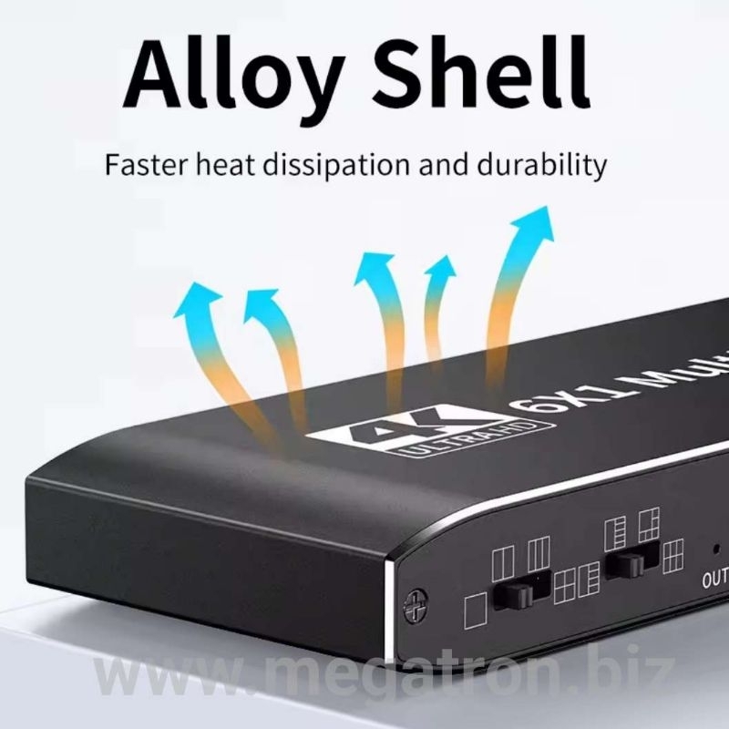 4K HDMI 6x1 Multiviewer - Pembagi Layar menjadi 6 (multi mode)