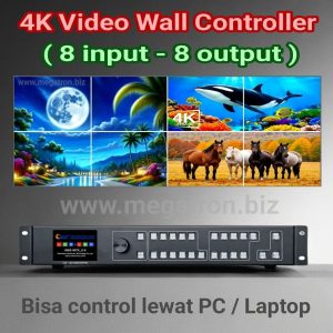 4K HDMI Video Wall Controller (8 input - 8 output) - support Mode Multiview Splicing - bisa control via PC