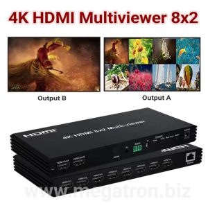 8x2 HDMI Multiviewer (8-input & 2-output) - Support Resolusi 4K