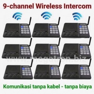 9-ch Wireless Intercom (Interkom Tanpa Kabel) - up to 500m (9 unit)