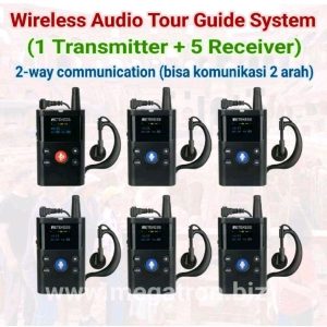 Audio Wireless Tour Guide System 1 Transmitter + 5 Receiver (Bisa Komunikasi 2 arah)