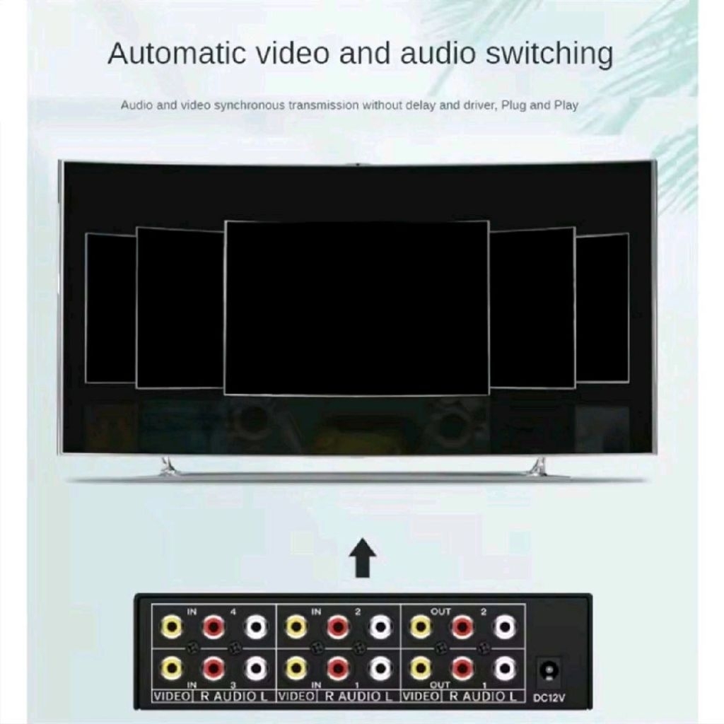 AV Selector (switcher) 4 input & 2 output - Pakai Remote