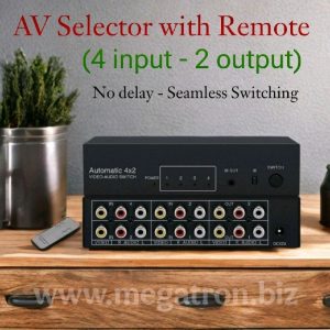 AV Selector (switcher) 4 input & 2 output - Pakai Remote