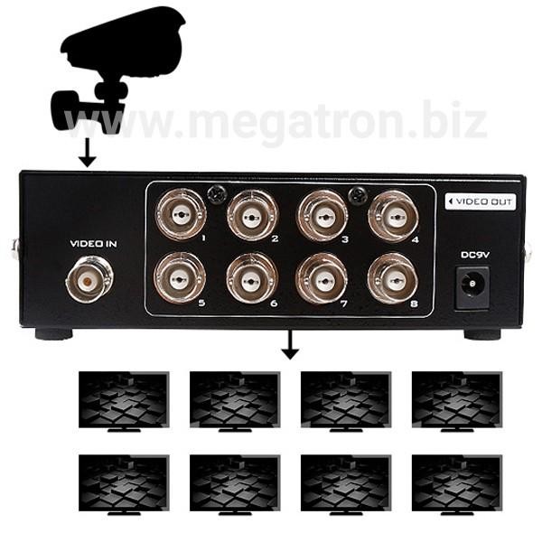 CCTV Video Distributor amplifier 1 input - 8 output