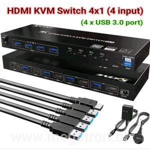 HDMI KVM Switch 4 input - 1 output (4x1) - Support 4 port USB 3.0