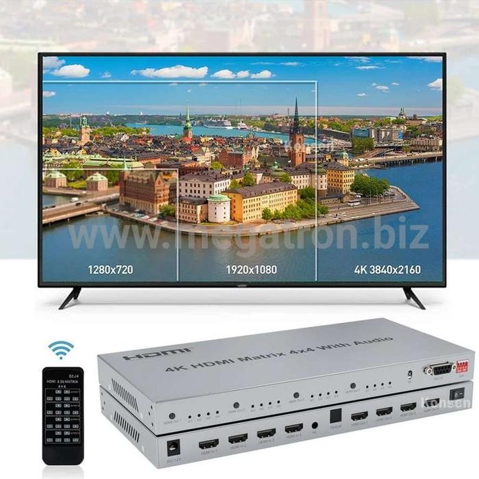 HDMI Matrix 4x4 (4 input-4 output) dengan remote control