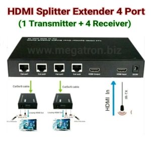 HDMI Splitter Extender 1x4 (1 input - 4 output) - 1 transmitter & 4 Receiver - up to 50m