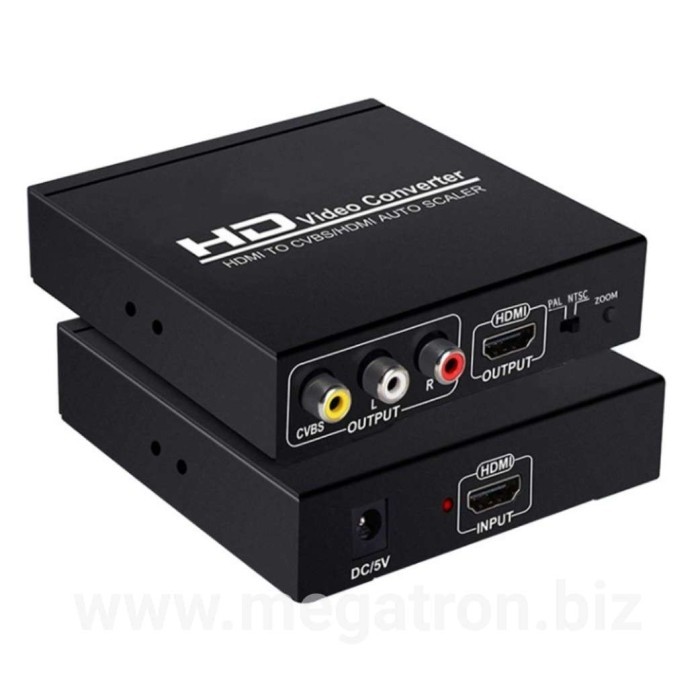 HDMI to RCA CVBS composite Converter (dengan HDMI loop out)