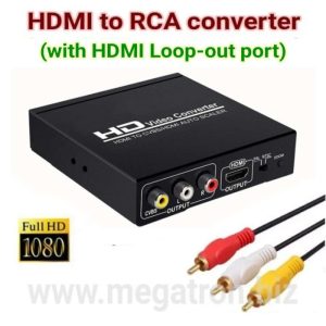 HDMI to RCA CVBS composite Converter (dengan HDMI loop out)