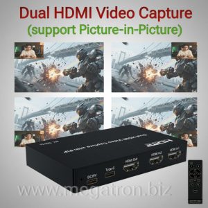 Live Streaming Video Switcher + Capture (2 x HDMI input) - Support PIP/Split-screen