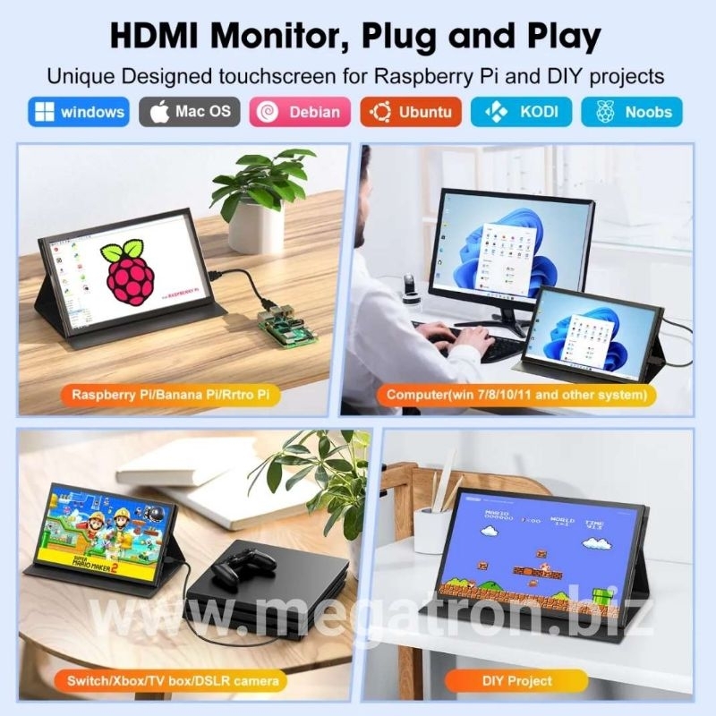 Monitor Touchscreen 10 Inch (HDMI Input) - support Windows & Android