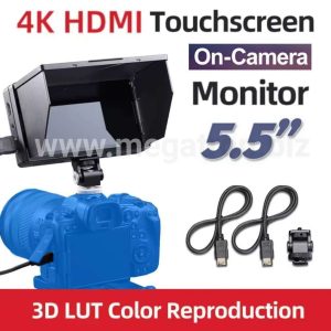 On-Camera Field Monitor 5.5 Inch support resolusi 4K UHD (Touchscreen)