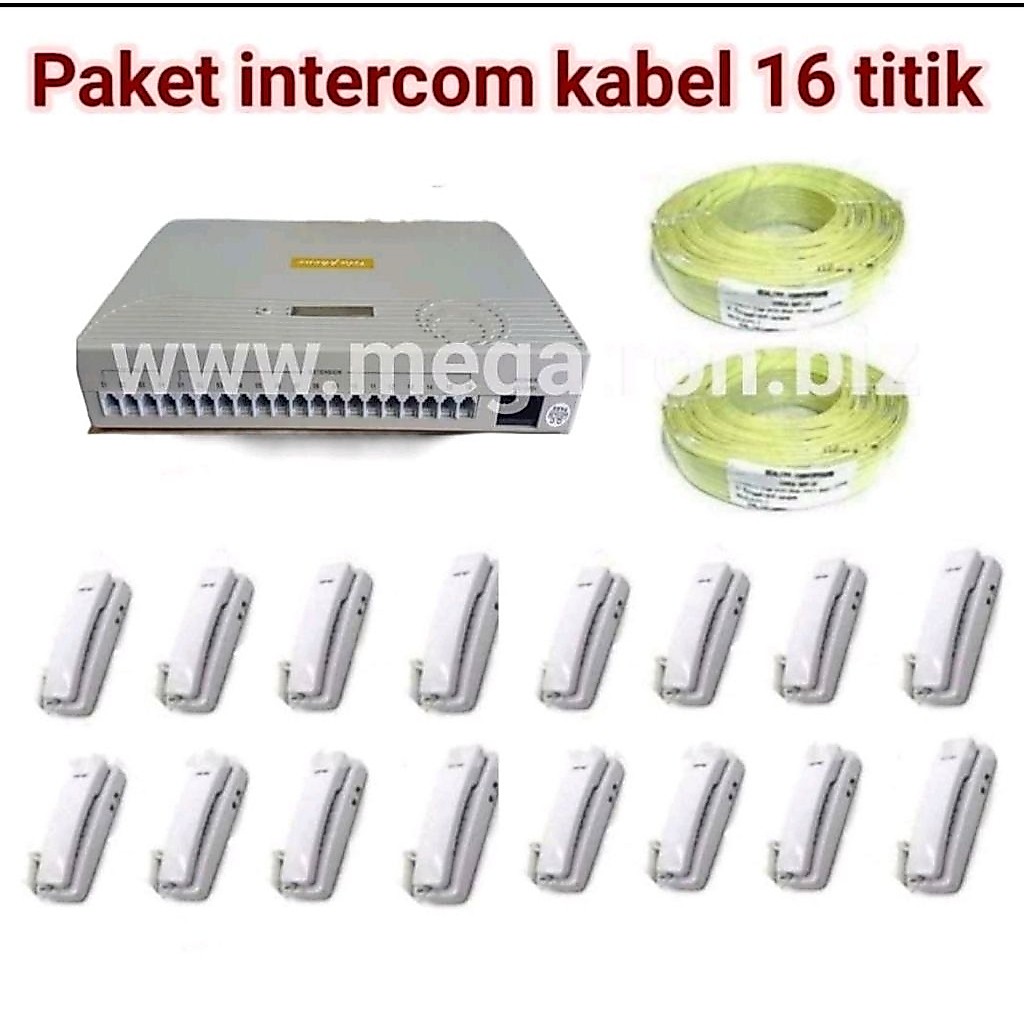Paket Intercom pakai Kabel 16 Channel (pemasangan sangat mudah)