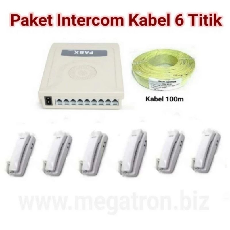 Paket intercom pakai kabel 6 channel (pemasangan sangat mudah)