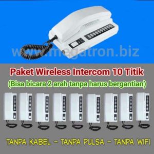 Paket Wireless Intercom 10 titik - pakai gagang telpon - komunikasi 2 arah langsung tanpa harus bicara bergantian