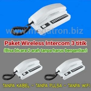 Paket Wireless Intercom 3 Titik (komunikasi tanpa kabel tanpa harus bicara bergantian)