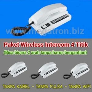 Paket Wireless Intercom 4 Titik (Komunikasi tanpa Kabel - bisa bicara tanpa harus bergantian)