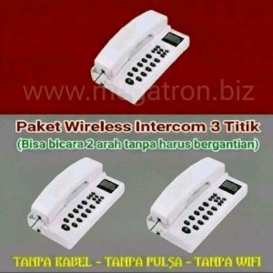Paket Wireless Intercom Interkom 3 Titik Bicara 2 Arah Tanpa Bergantian dengan LCD Display Jangkauan 500 Meter