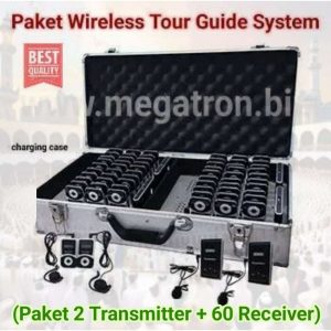 Paket Wireless Tour Guide System 2 Transmitter + 60 Receiver (dengan Charging Hardcase)