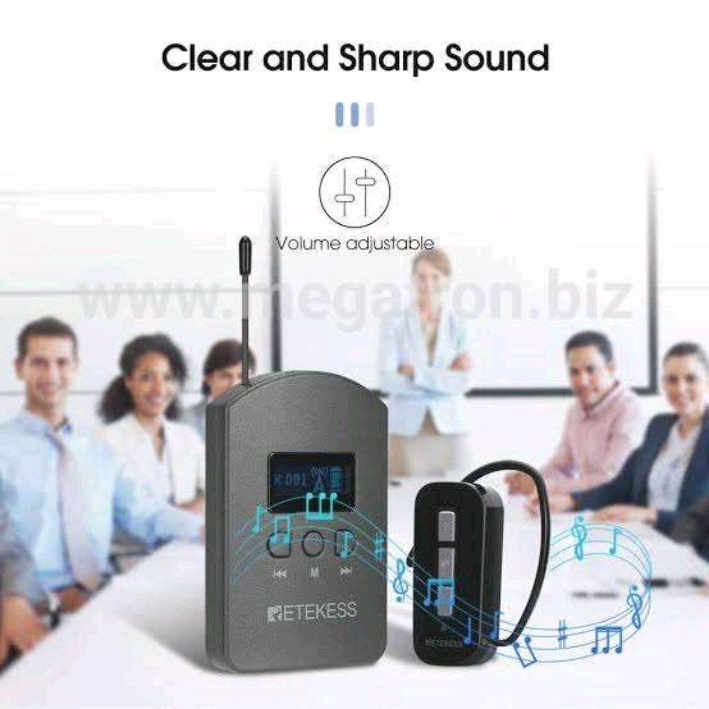 Paket Wireless Tour Guide System 25 Earhook Receiver + koper charging