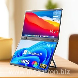 Portable Foldable Dual Screen Monitor 15.6 inch (bisa dilipat) - mudah dibawa - support Windows & Mac