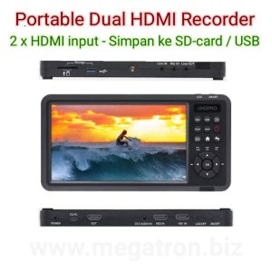 Portable HD Video Recorder & Capture (2 x HDMI input) - Support resolusi 4K - Rekam ke SD-card / USB - bisa PIP