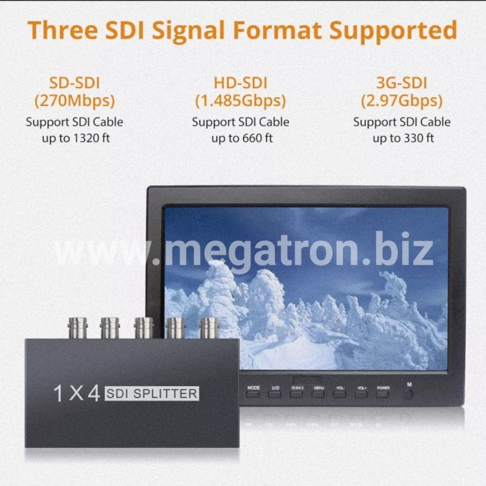 SDI splitter/Distributor 4 output - Support SD/HD/3G-SDI