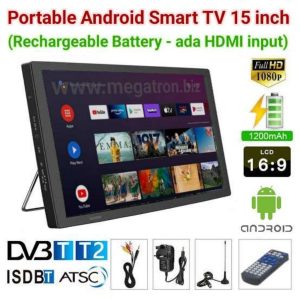 (TES) Portable Smart TV Android 15 inch (Digital DVB-T2) - HDMI input - Bisa YouTube Netflix dll