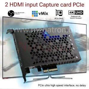 4K Dual HDMI Capture Card PCIe (2 x HDMI input) - Support vMix OBS