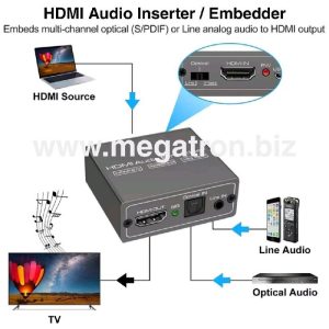 4K HDMI Audio Inserter Embedder - Menyematkan Suara ke input HDMI apapun