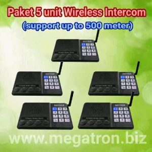 5-ch Wireless Intercom (Interkom Tanpa Kabel) - up to 500m (5 unit)
