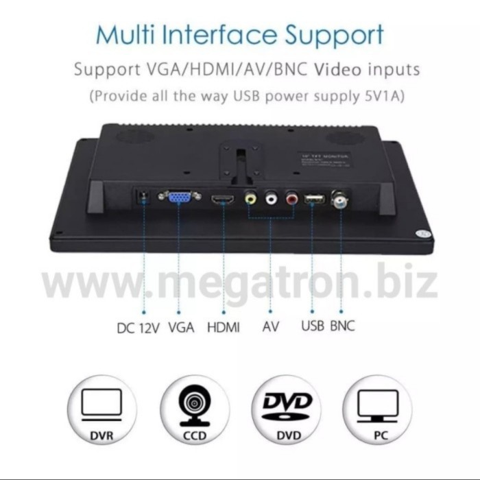 LCD monitor 12 inch ( input HDMI /VGA / RCA / BNC)