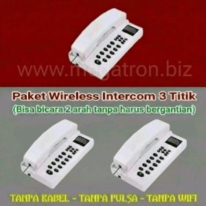 Paket Wireless Intercom Interkom 3 Titik Bicara 2 Arah Tanpa Bergantian dengan LCD Display Jangkauan 500 Meter