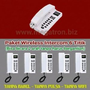 Paket Wireless Intercom Interphone 7 Titik - Bicara 2 arah tanpa bergantian (with LCD display) - Interkom tanpa kabel - Paket 7 Intercom