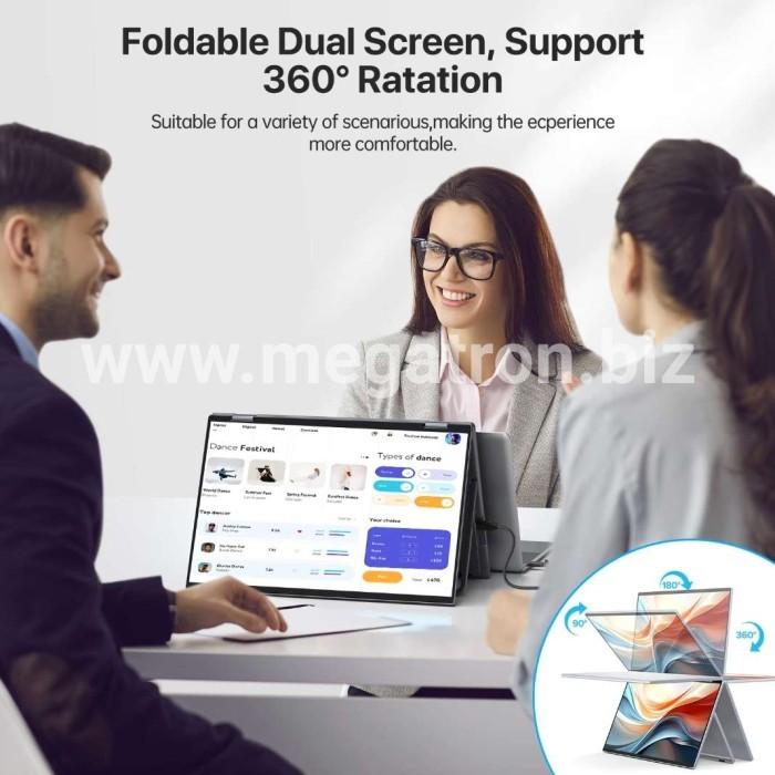 Portable Foldable Dual Screen Touchscreen Monitor 15.6" (Bisa dilipat)