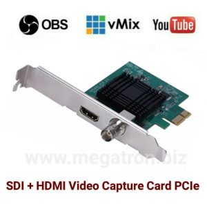 SDI & HDMI Video Capture Card PCIe (1080p 60fps) - Support OBS vMix