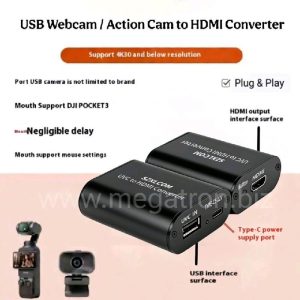 USB Webcam / Action Camera to HDMI Converter (Bisa langsung sambung ke TV) - UVC HDMI
